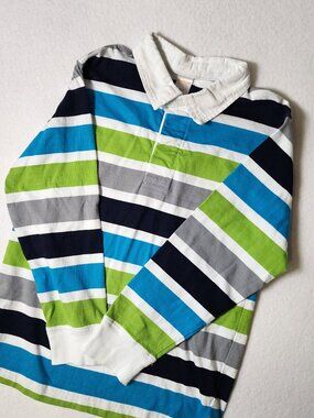 Gymboree Boys Striped Long Sleeve Polo Shirt Size 10